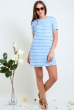  Платье трапеция в голубую полоску
